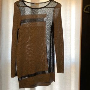 Grey and black sheer shirt